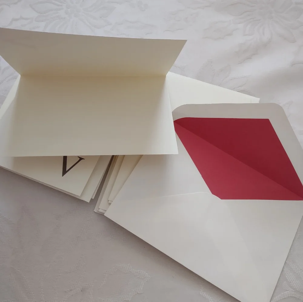 V Monogrammed Different colors Note Cards Set Valentine